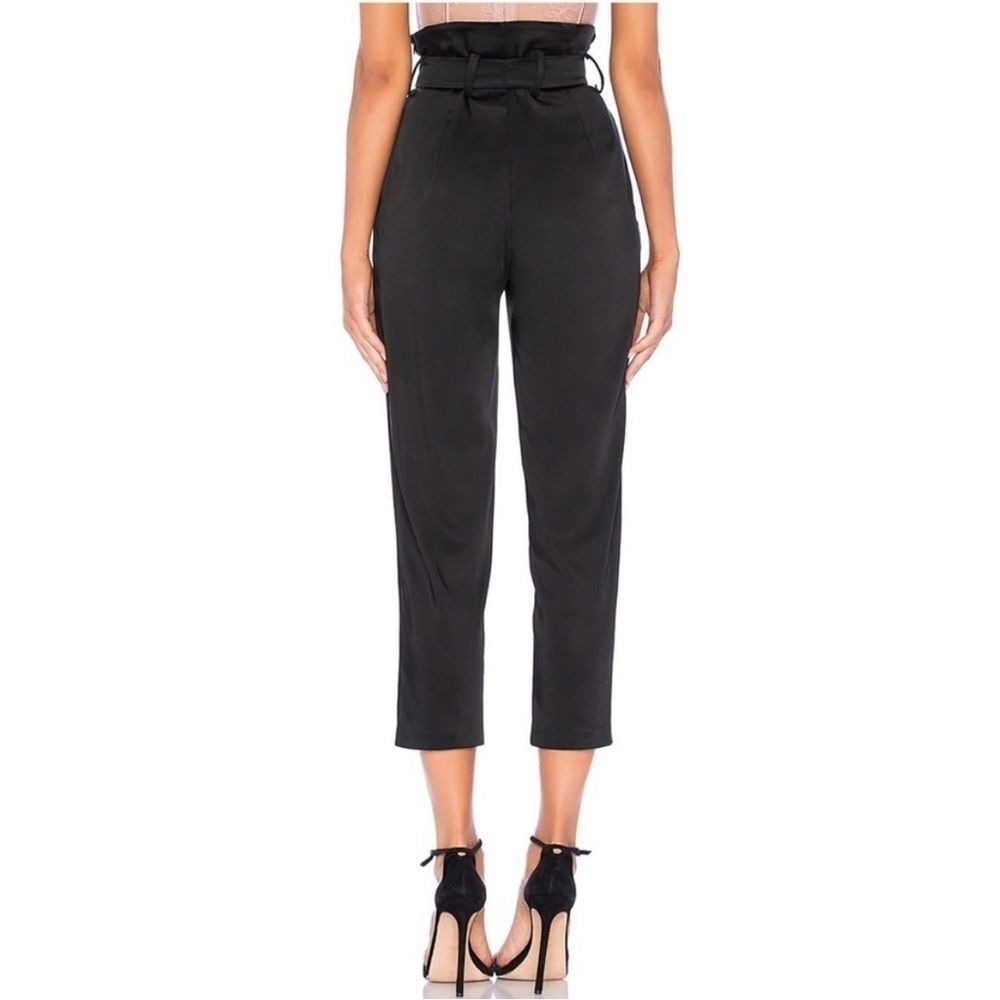 AMANDA UPRICHARD Tessi Satin Paperbag Belted Trouser Pants - Picture 4 of 8